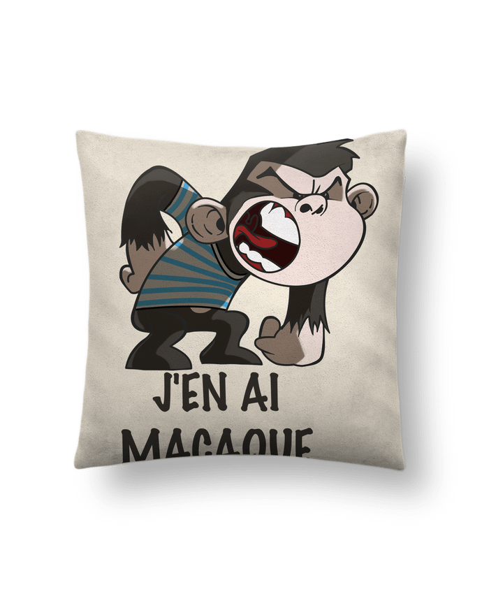 Cojín Piel de Melocotón 45 x 45 cm J'en ai macaque ! por Le Cartooniste