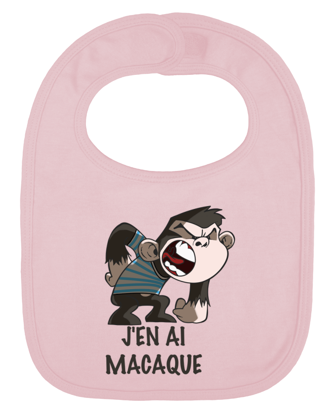 Baby Bib plain and contrast J'en ai macaque ! by Le Cartooniste