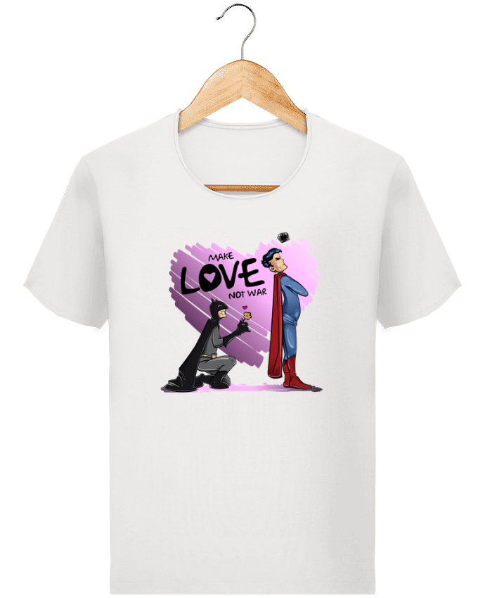 Camiseta Hombre Stanley Imagine Vintage MAKE LOVE NOT WAR (BATMAN VS SUPERMAN) por teeshirt-design.com