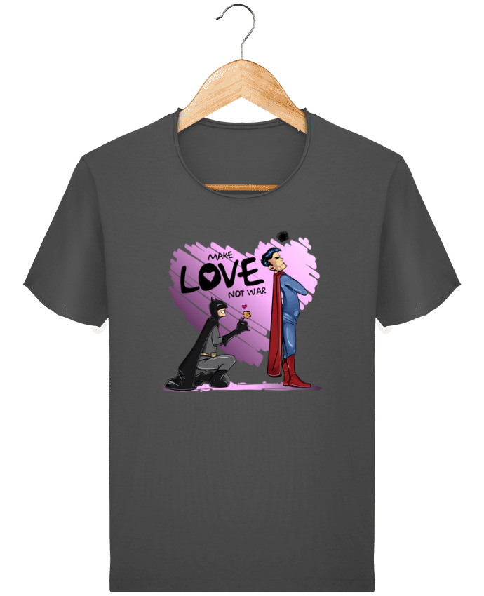  T-shirt Homme vintage MAKE LOVE NOT WAR (BATMAN VS SUPERMAN) par teeshirt-design.com