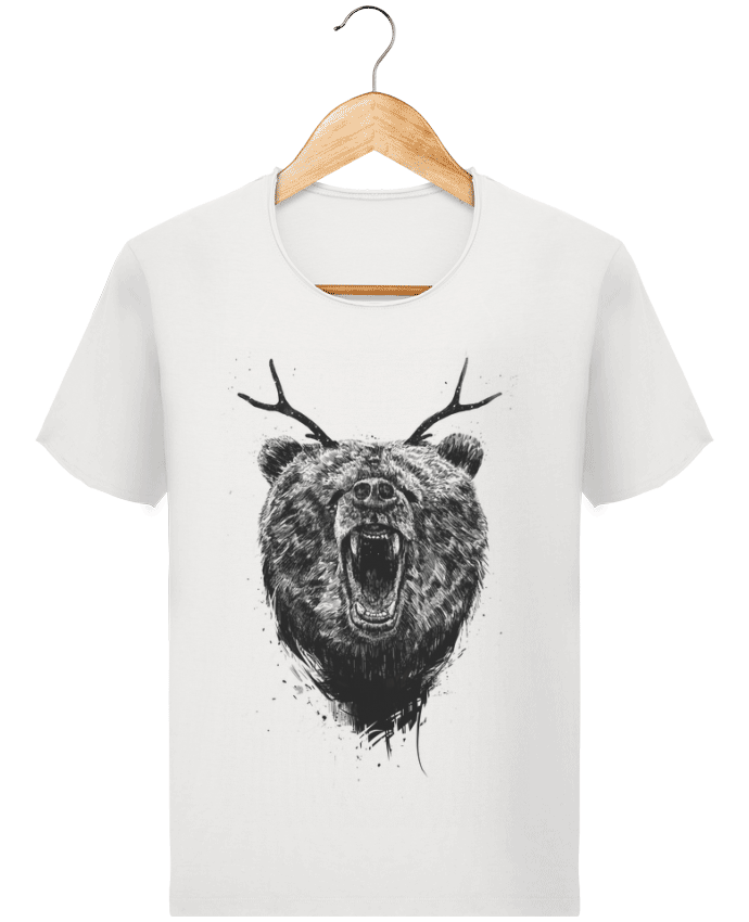  T-shirt Homme vintage Angry bear with antlers par Balàzs Solti