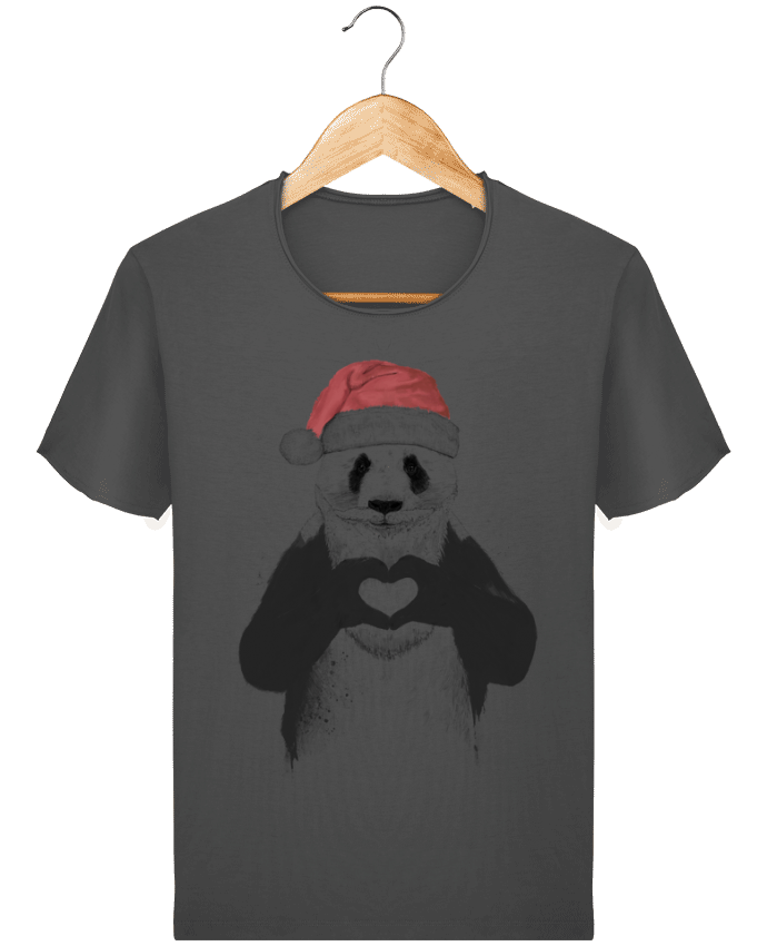  T-shirt Homme vintage Santa Panda par Balàzs Solti