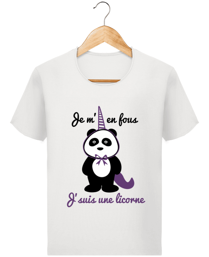  T-shirt Homme vintage Je m'en fous j'suis une licorne, panda par Benichan