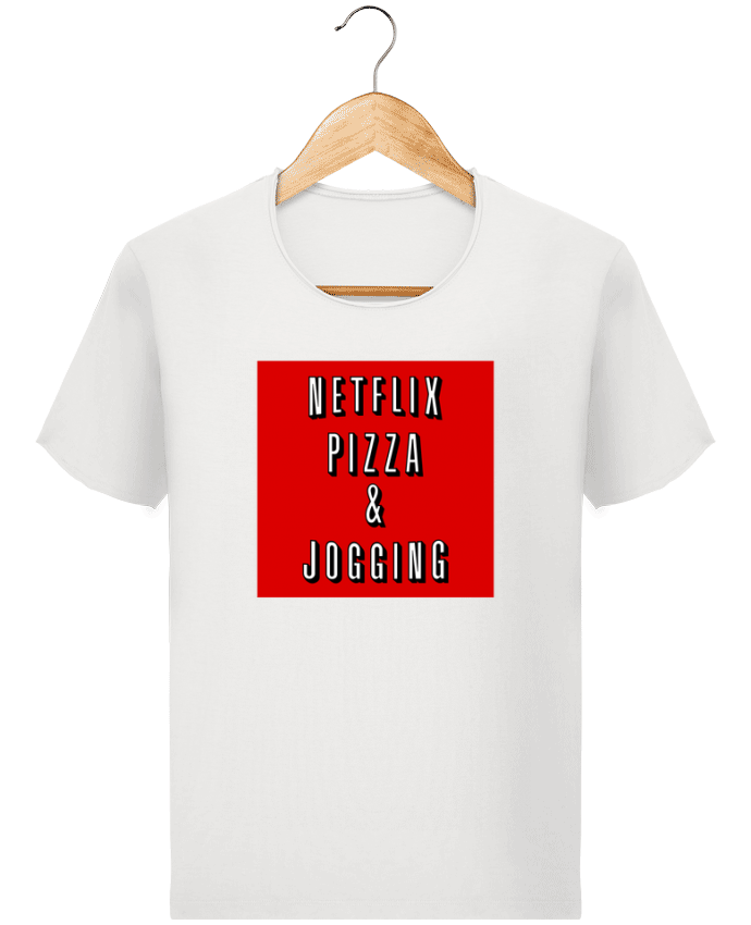  T-shirt Homme vintage Netflix Pizza & Jogging par WBang