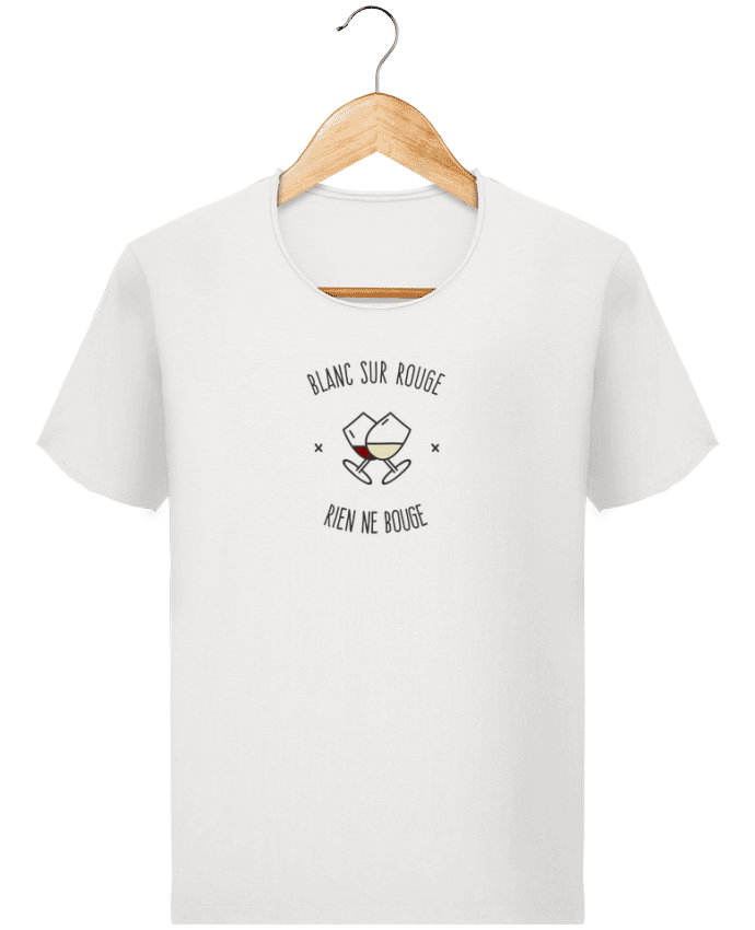  T-shirt Homme vintage Blanc sur Rouge - Rien ne Bouge par AkenGraphics