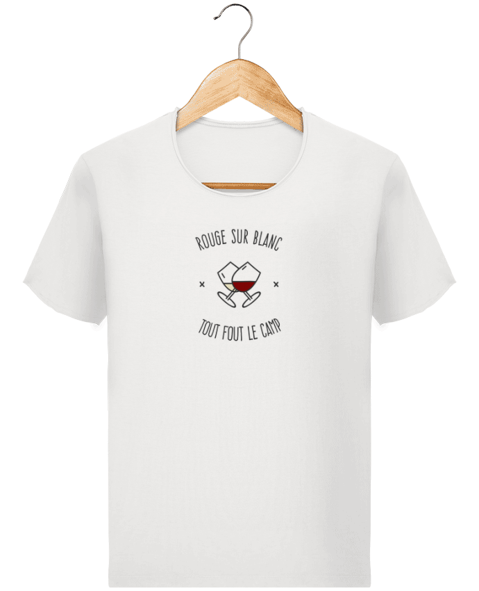 Camiseta Hombre Stanley Imagine Vintage Rouge sur Blanc - Tout fout le Camp por AkenGraphics