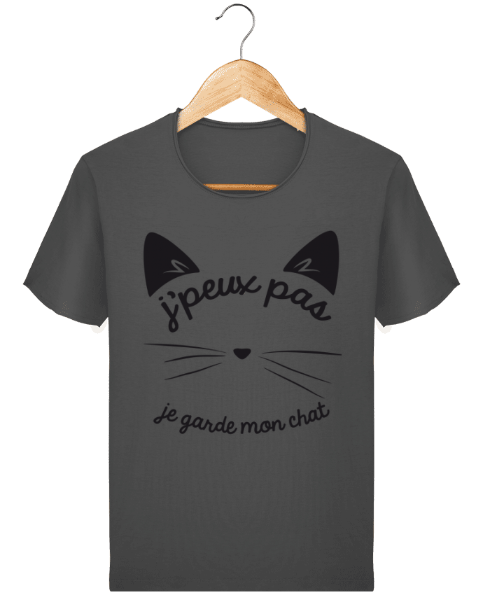  T-shirt Homme vintage Je peux pas je garde mon chat par FRENCHUP-MAYO