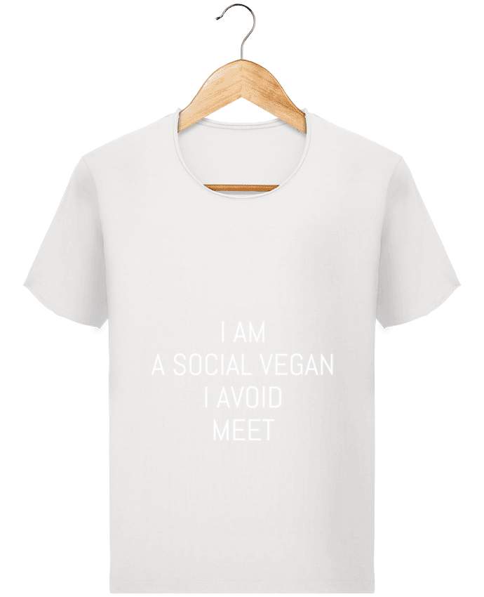  T-shirt Homme vintage I am a social vegan I avoid meet par Bichette