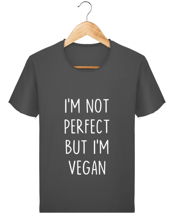 T-shirt Men Stanley Imagines Vintage I'm not perfect but I'm vegan by Bichette