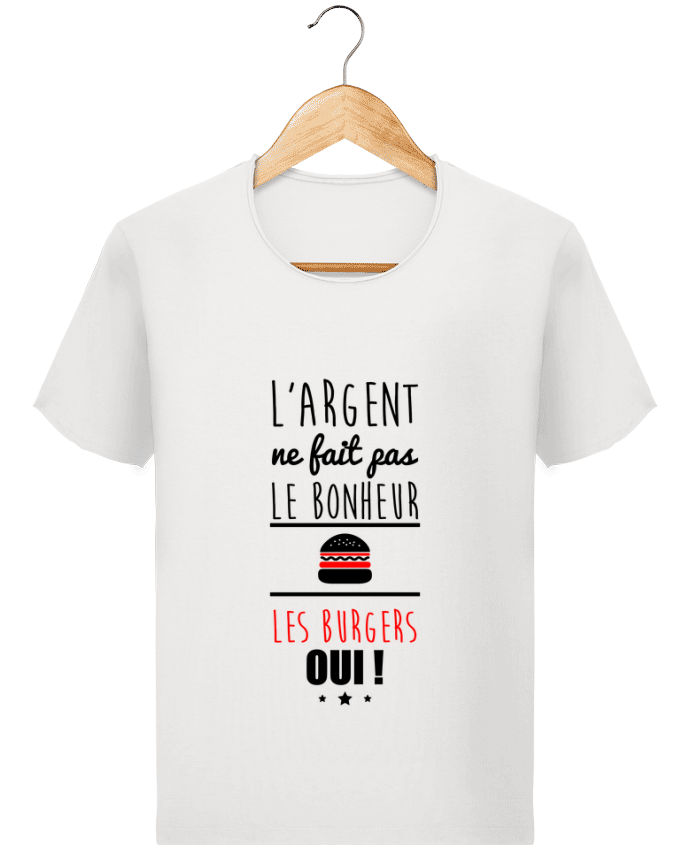  T-shirt Homme vintage L'argent ne fait pas le bonheur les burgers oui ! par Benichan