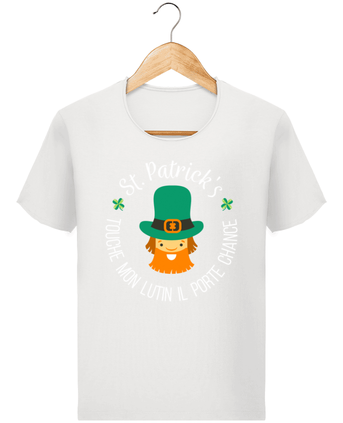  T-shirt Homme vintage Saint Patrick, Touche mon lutin il porte chance par tunetoo