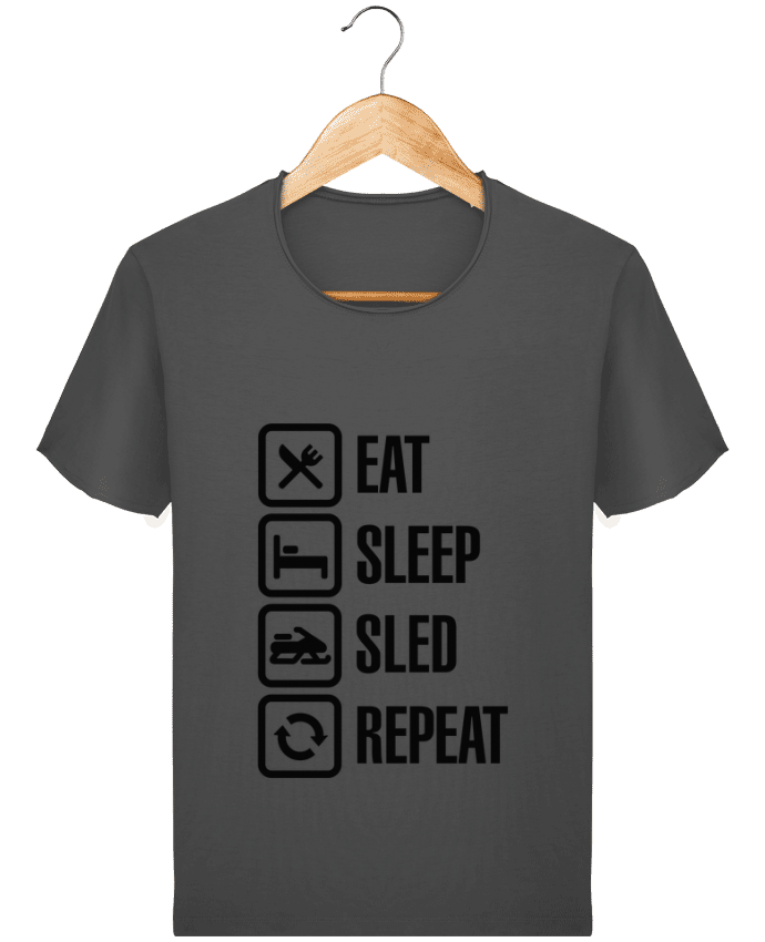 T-shirt Men Stanley Imagines Vintage Eat, sleep, sled, repeat by LaundryFactory