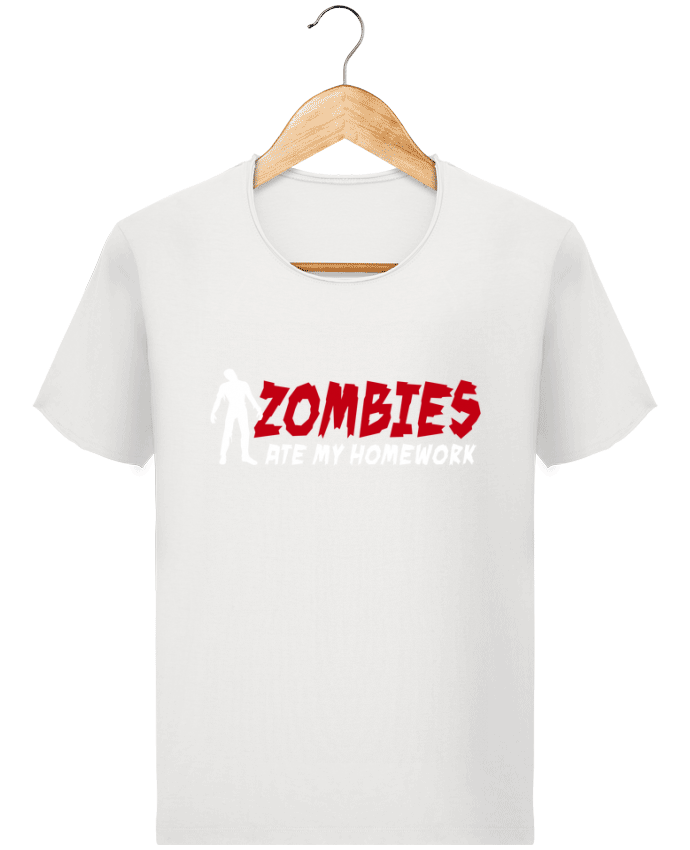  T-shirt Homme vintage Zombies ate my homework par LaundryFactory