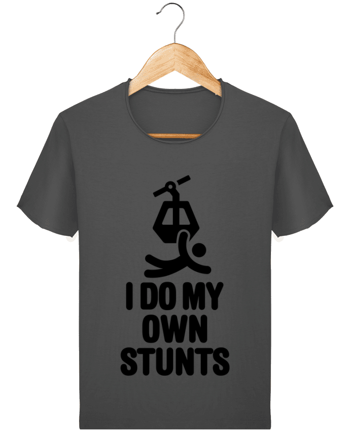  T-shirt Homme vintage I DO MY OWN STUNTS TELESKI Black par LaundryFactory