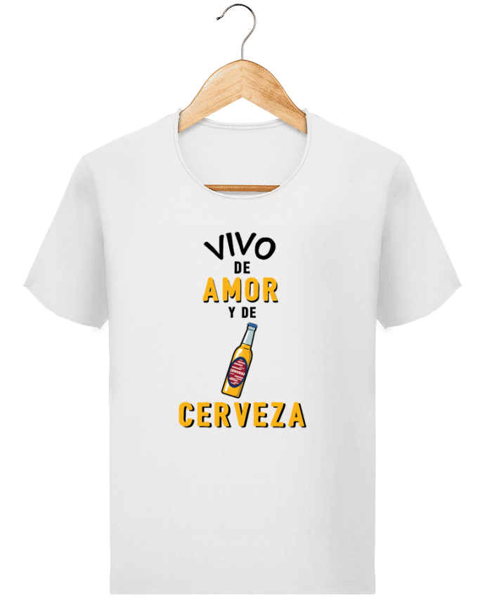  T-shirt Homme vintage Vivo de amor y de cerveza par tunetoo