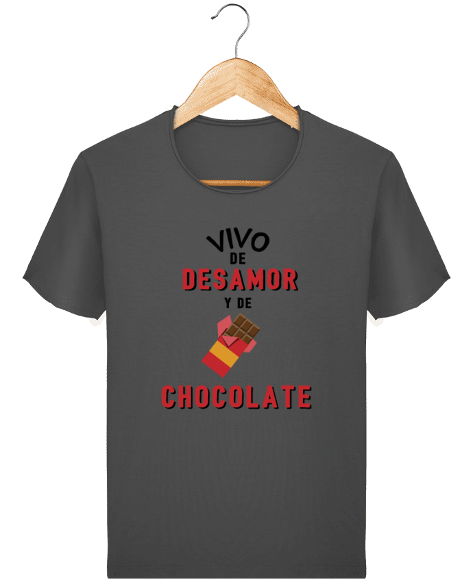  T-shirt Homme vintage Vivo de desamor y de chocolate par tunetoo