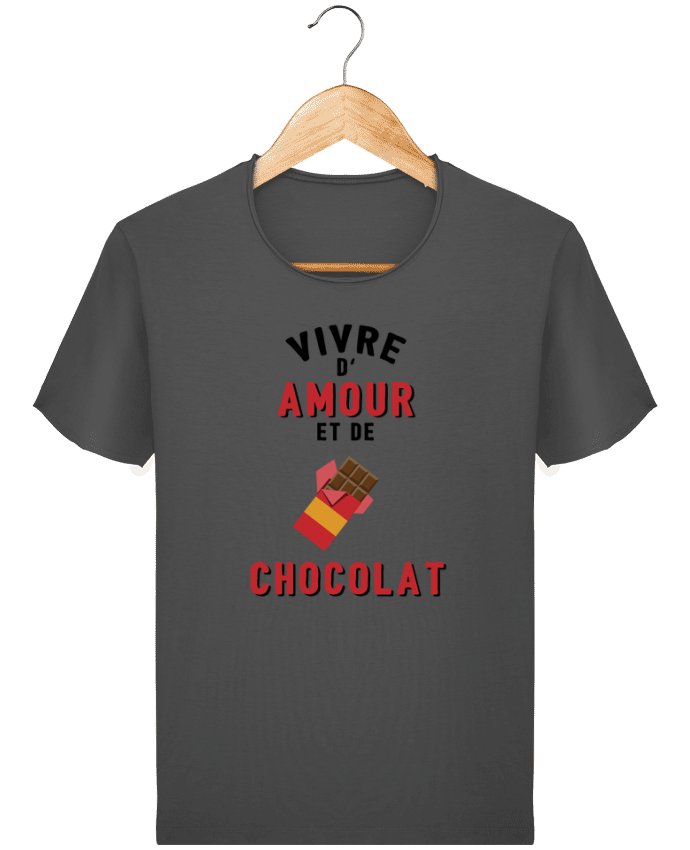  T-shirt Homme vintage Vivre d'amour et de chocolat par tunetoo
