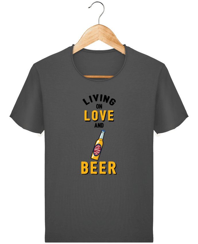  T-shirt Homme vintage Living on love and beer par tunetoo