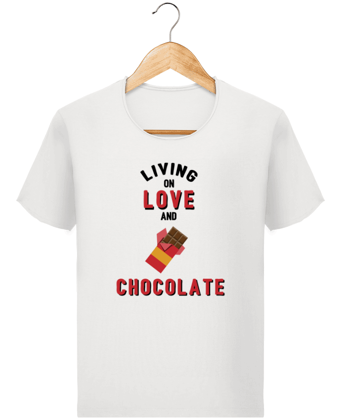  T-shirt Homme vintage Living on love and chocolate par tunetoo