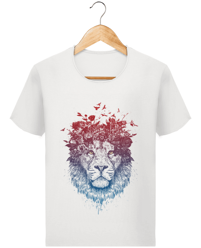  T-shirt Homme vintage Floral lion III par Balàzs Solti