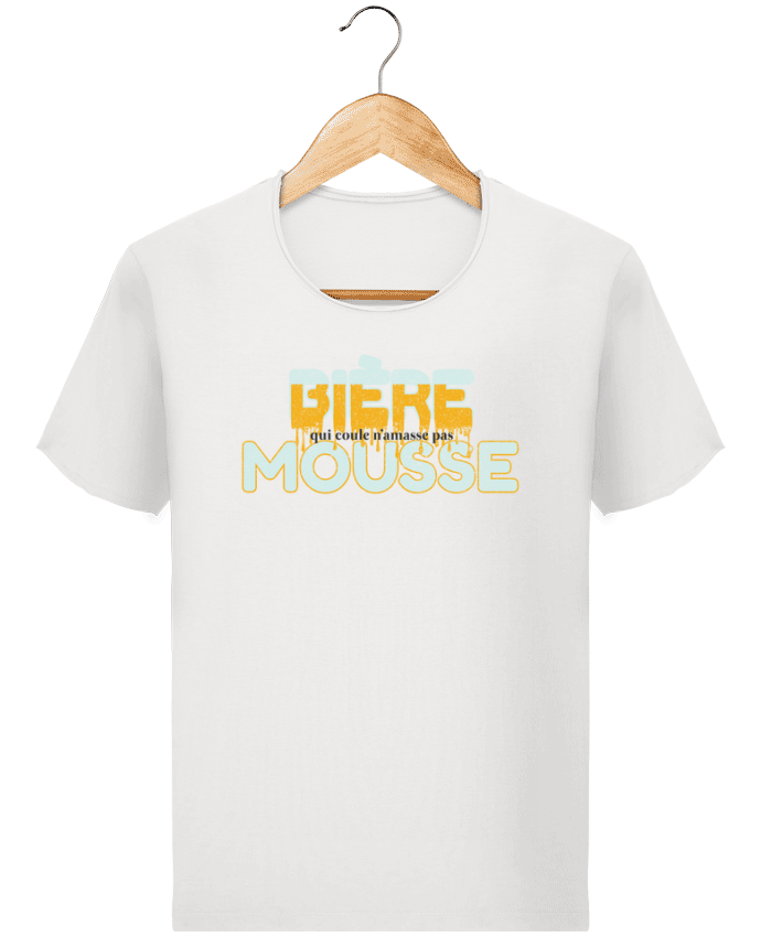  T-shirt Homme vintage Bière qui coule n'amasse pas mousse par tunetoo