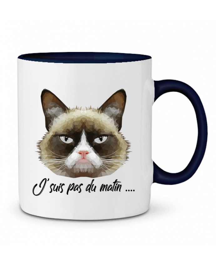 Two-tone Ceramic Mug je suis pas du matin DesignMe