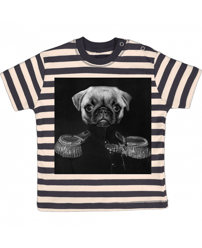 T-shirt baby with stripes Chien soldat by Les Caprices de Filles