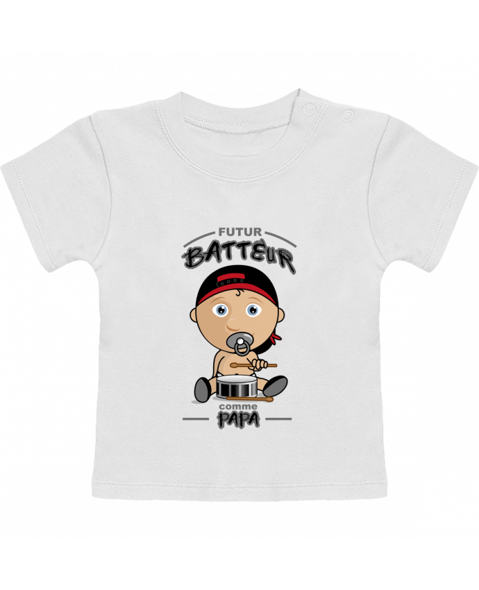 T-shirt bébé Futur batteur comme papa manches courtes du designer GraphiCK-Kids