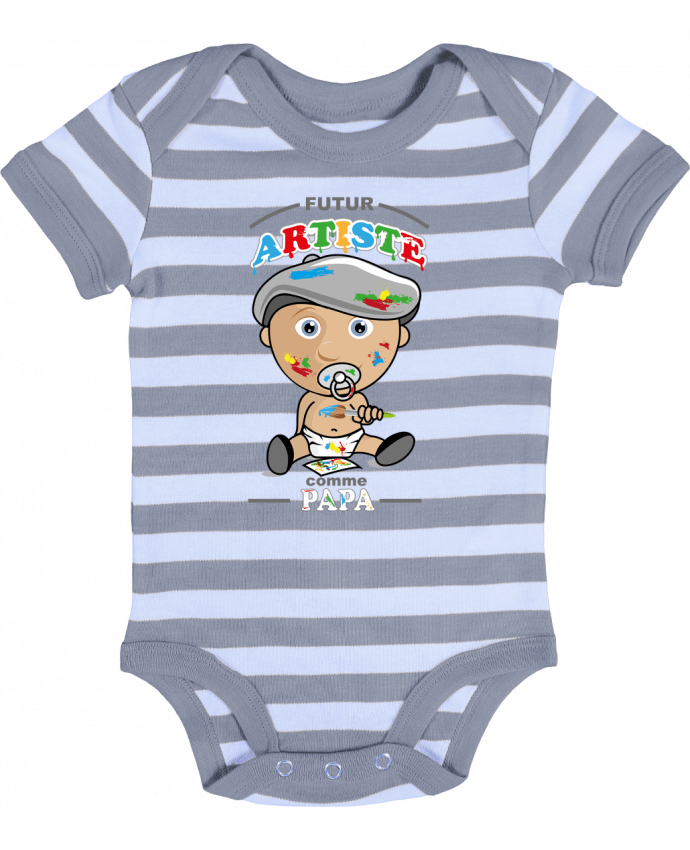 Baby Body striped Futur Artiste comme papa - GraphiCK-Kids