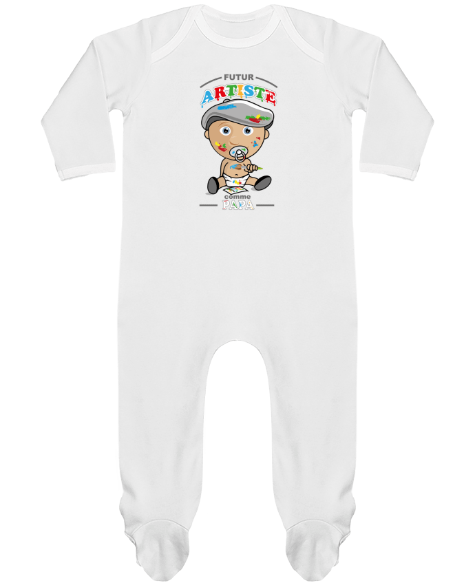 Baby Sleeper long sleeves Contrast Futur Artiste comme papa by GraphiCK-Kids