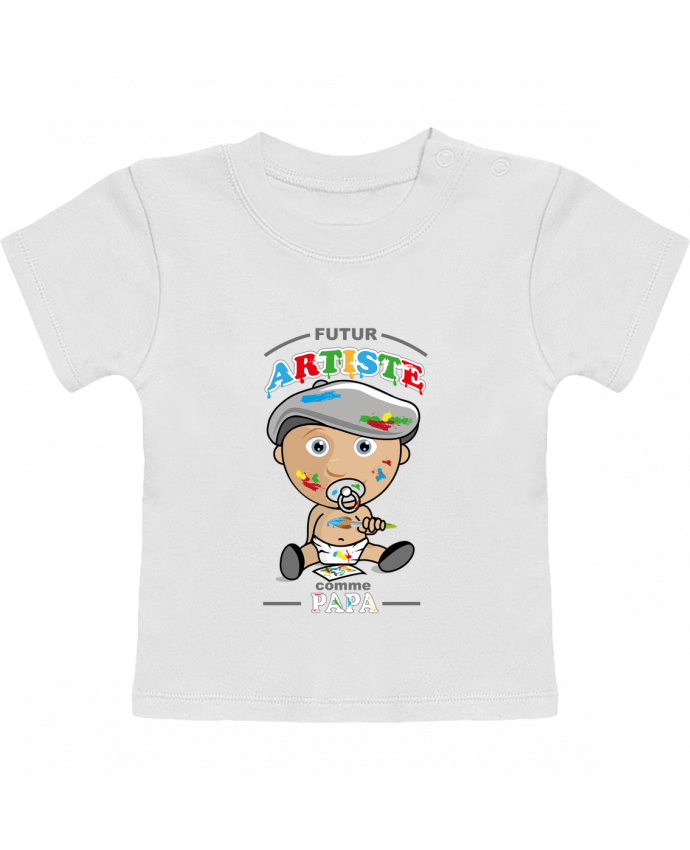 Camiseta Bebé Manga Corta Futur Artiste comme papa manches courtes du designer GraphiCK-Kids