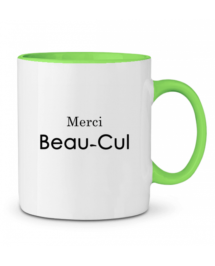 Two-tone Ceramic Mug Merci Beau-cul tunetoo
