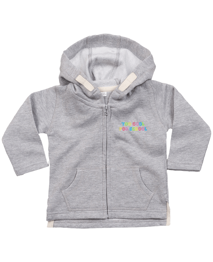 Hoddie with zip for baby Too cool for school by tunetoo