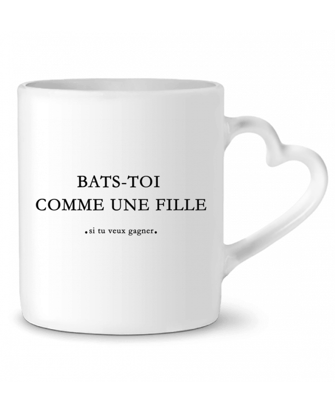 Mug Heart Bats-toi comme une fille by tunetoo
