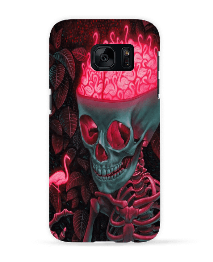 Case 3D Samsung Galaxy S7 skull and flamingo by OctaveP