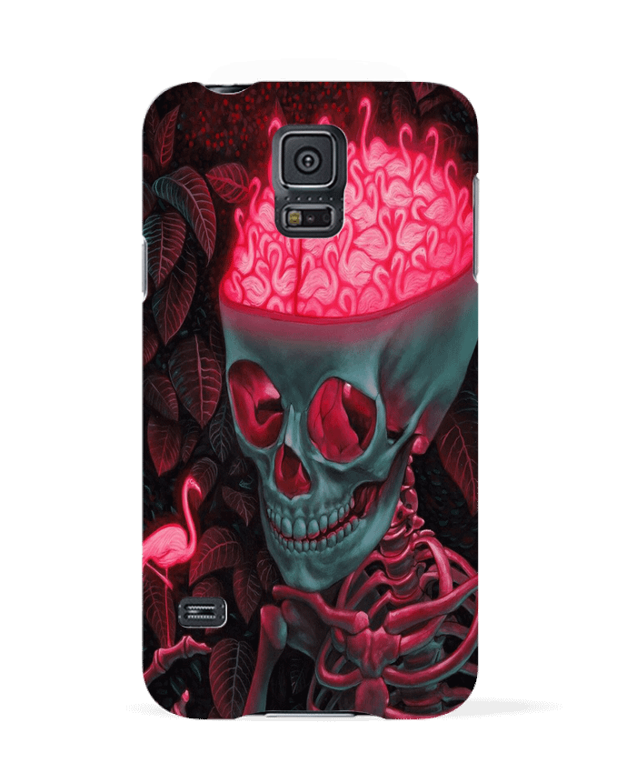 Case 3D Samsung Galaxy S5 skull and flamingo by OctaveP