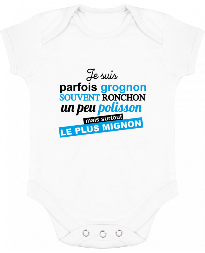 Body bébé manches contrastées Grognon ronchon polisson mignon par GraphiCK-Kids