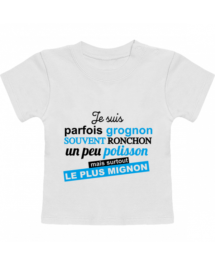 T-shirt bébé Grognon ronchon polisson mignon manches courtes du designer GraphiCK-Kids