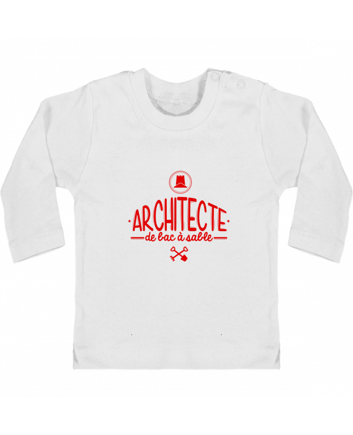Baby T-shirt with press-studs long sleeve Architecte de Bac à Sable manches longues du designer PTIT MYTHO