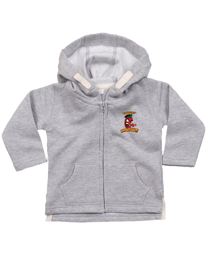 Sweat à capuche bébé zippé PIMENT BASQUE par PTIT MYTHO