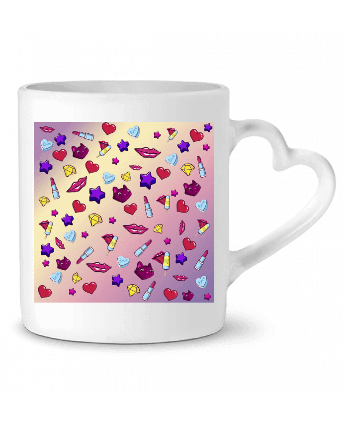 Mug Heart Fashion Girl - Digital Pattern 1 by inchauspe