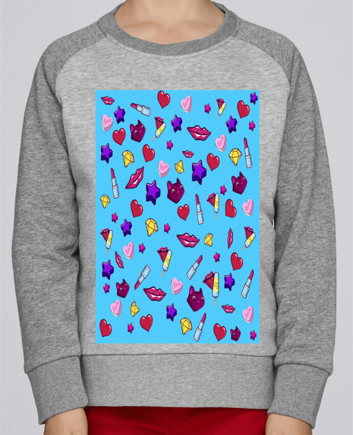 Sweatshirt Kids Round Neck Stanley Mini Contrast Fashion Girl - Digital Pattern 1 by inchauspe
