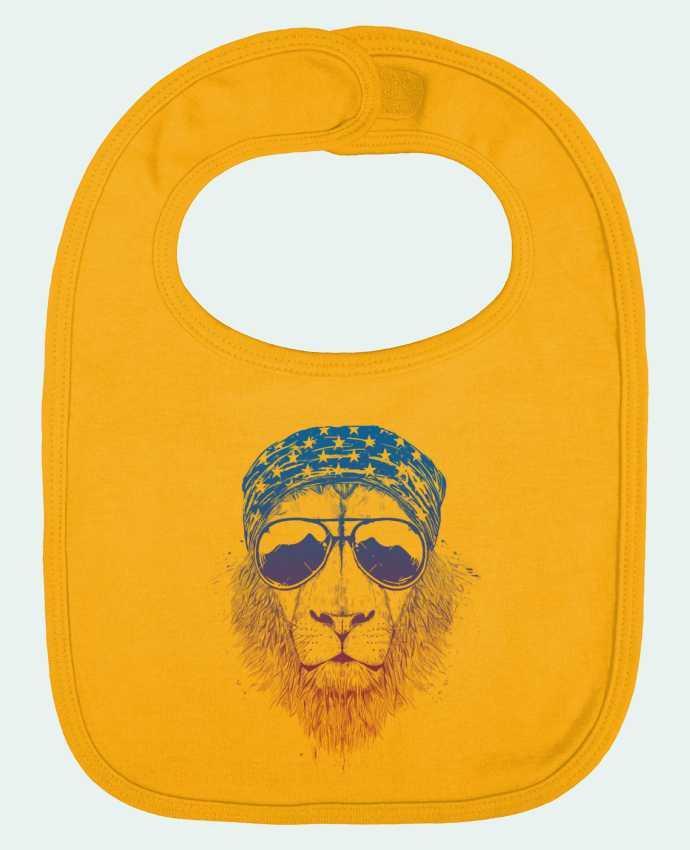 Bavoir bébé uni Wild lion par Balàzs Solti