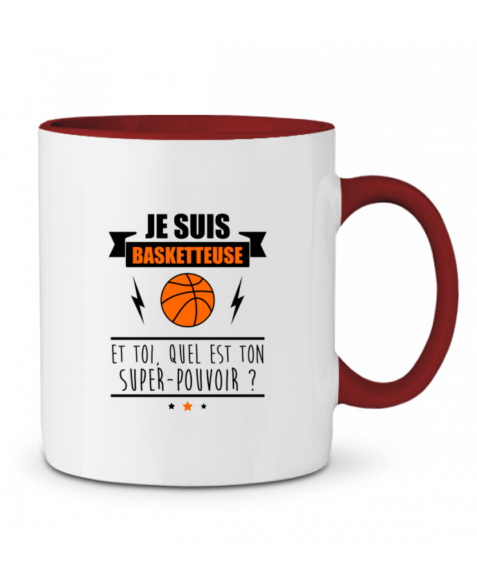 Mug bicolore Je suis basketteuse et toi, quel est ton super-pouvoir ? Benichan