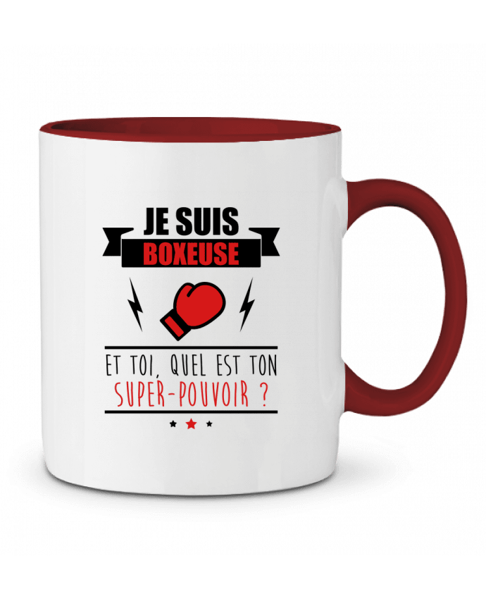 Mug bicolore Je suis boxeuse et toi, quel est ton super-pouvoir ? Benichan