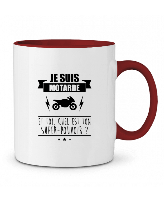 Mug bicolore Je suis motarde et toi, quel est ton super-pouvoir ? Benichan