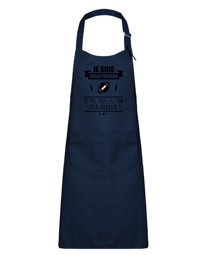 Kids chef pocket apron Je suis rugbywoman et toi, quel est ton super-pouvoir ? by Benichan