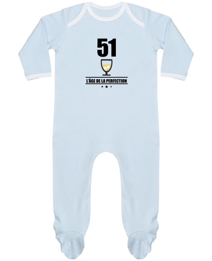 Baby Sleeper long sleeves Contrast 51 ans, âge de la perfection, pastis, anniversaire by Benichan