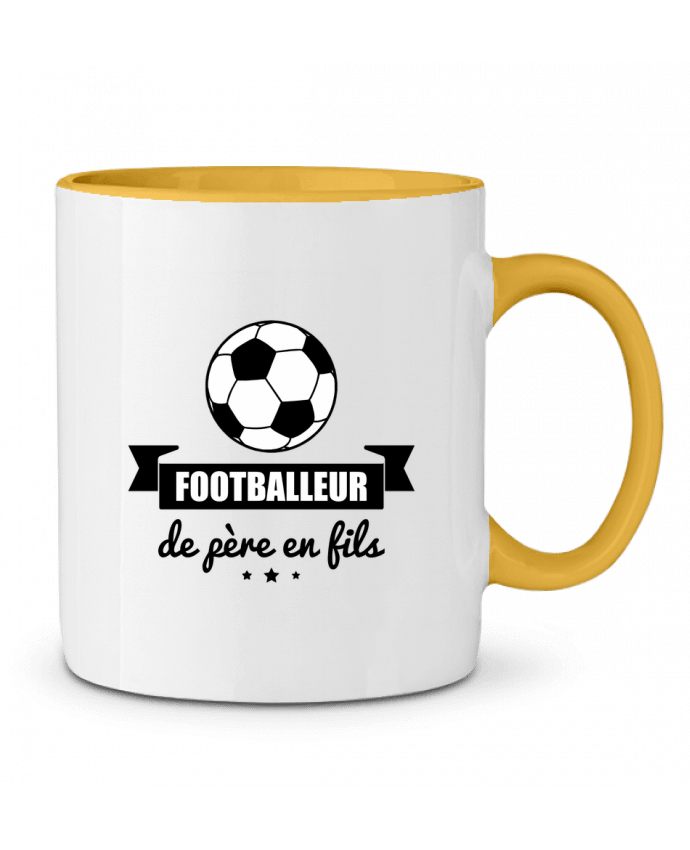 Two-tone Ceramic Mug Footballeur de père en fils, foot, football Benichan