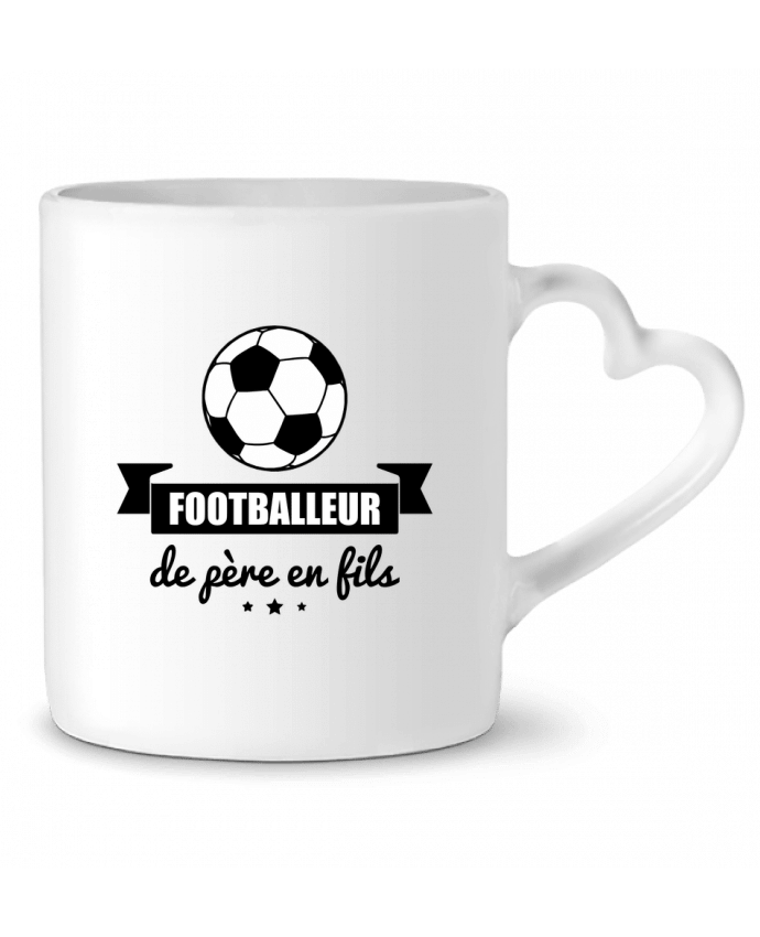 Mug coeur Footballeur de père en fils, foot, football par Benichan
